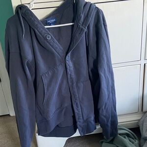 Arizona Navy Blue Button Up Hoodie